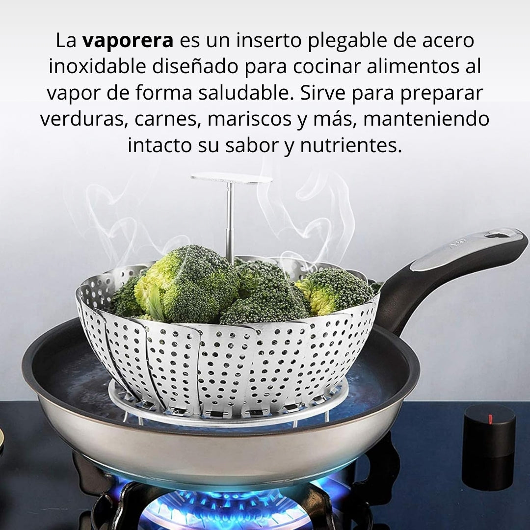 Cesta de Vapor Adaptable en Acero Inoxidable
