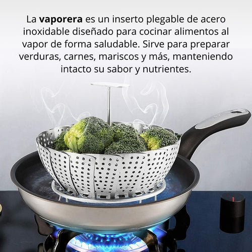 Cesta de Vapor Adaptable en Acero Inoxidable