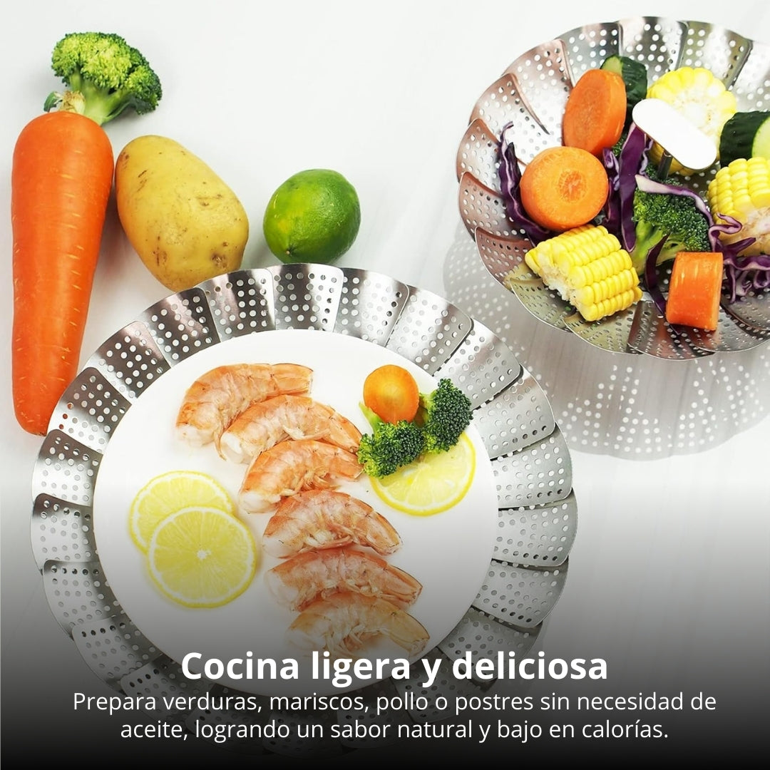 Cesta de Vapor Adaptable en Acero Inoxidable